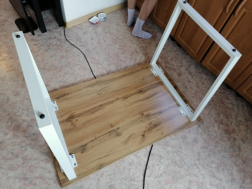 Деревянный стол Лота Лофт 120х75 белый матовый / дуб крафт золотой фото покупателя 48