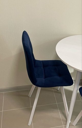 Стул на металлокаркасе Чилли синяя ткань / белый фото покупателя 105