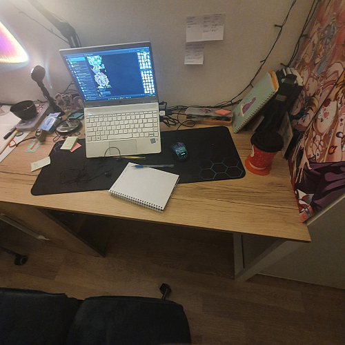 Письменный стол Битти Лофт 116х60х75 дуб вотан / черный матовый фото покупателя 27