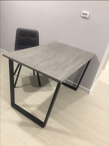 Деревянный стол Лота Лофт 140х80 черный матовый / бетон светлый фото покупателя 806