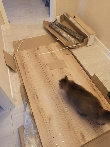 Стол Тринити Лофт 120 32 мм бетон / черный матовый фото покупателя 530