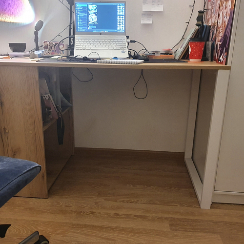 Письменный стол Битти Лофт 116х60х75 дуб вотан / белый матовый фото покупателя 66