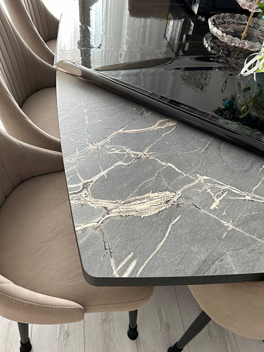 Стол на тумбе Эудес дуб галифакс табак / черный фото покупателя 8