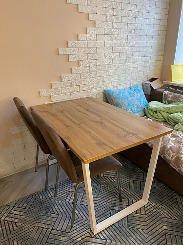 Деревянный стол Лота Лофт 140х80 черный матовый / бетон светлый фото покупателя 365