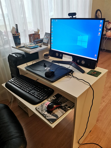 Компьютерный стол Джаз-24 левый дуб молочный фото покупателя 27