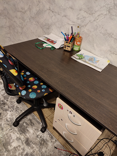 Стол письменный Бриз МДФ волна лайм / ясень светлый фото покупателя 139