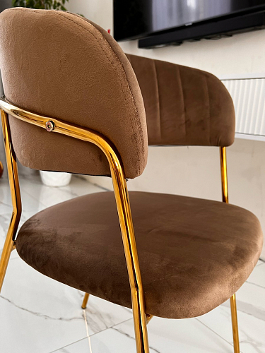 Стул на металлокаркасе Kamelia голубой / голубой / золотой фото покупателя 47