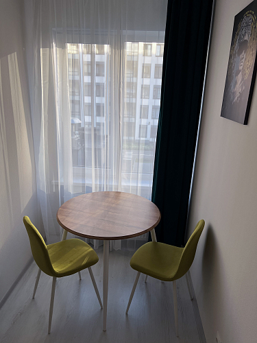 Деревянный стол Абилин 100 мрамор белый / черный матовый фото покупателя 2