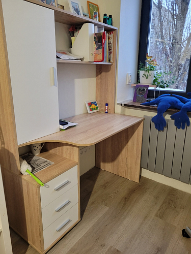 Стол компьютерный КСТ-16 бетон / белый фото покупателя 79