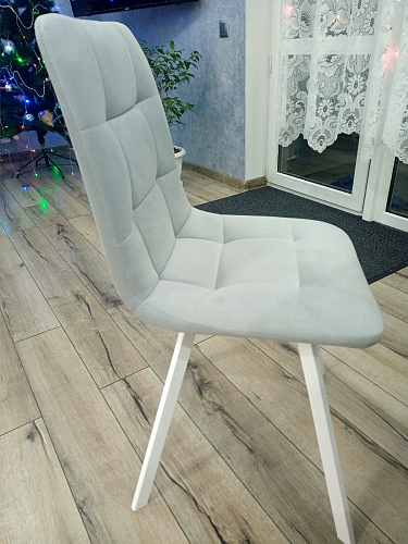 Стул на металлокаркасе Чилли К светло-серый велюр / черный каркас фото покупателя 1124