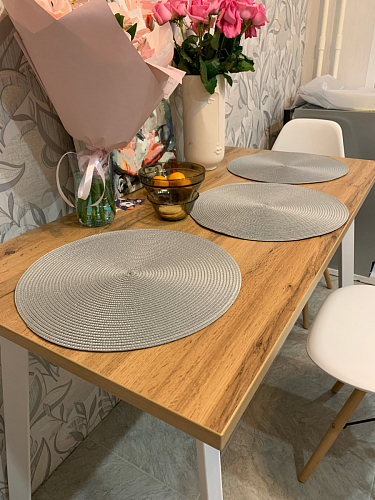 Стол Тринити Лофт 120 32 мм бетон / черный матовый фото покупателя 449