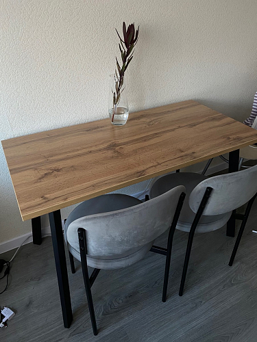 Стол Тринити Лофт 120 32 мм дуб галифакс табако / черный матовый фото покупателя 479