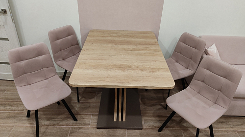 Стул на металлокаркасе Чилли К светло-серый велюр / черный каркас фото покупателя 25