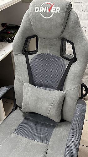 Компьютерное кресло Driver/Драйвер кожзам черный / ткань черный фото покупателя 22