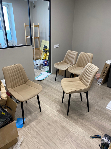 Стул на металлокаркасе Седа К латте / черный фото покупателя 147