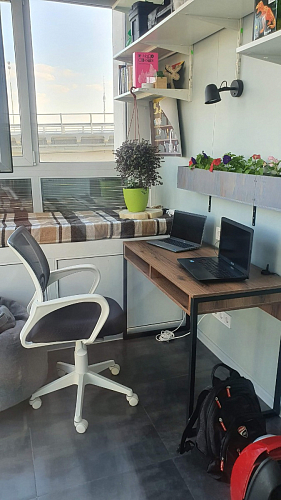 Письменный стол Леон Лофт бетон / черный матовый фото покупателя 153