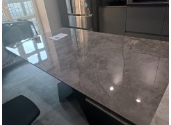 Стеклянный стол Хасселвуд 160(220)х90х77 белый мрамор / черный фото покупателя 15