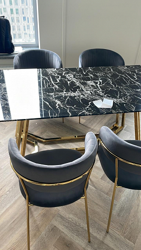 Стул на металлокаркасе Kamelia green / gold фото покупателя 7