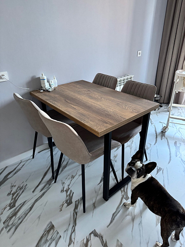 Стул на металлокаркасе Седа К латте / черный фото покупателя 284