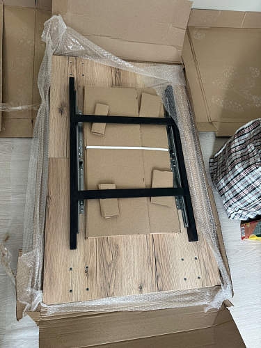 Стол Лота Лофт 140 25 мм черный матовый / дуб вотан фото покупателя 468