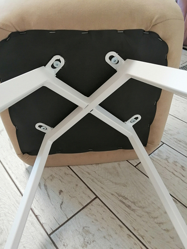 Стул на металлокаркасе Чилли бежевый / белый каркас фото покупателя 841