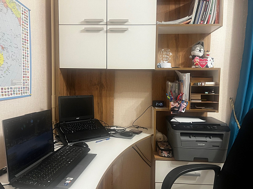 Компьютерный стол Ганор левый дуб вотан / белый  - Уцененный экземпляр фото покупателя 15