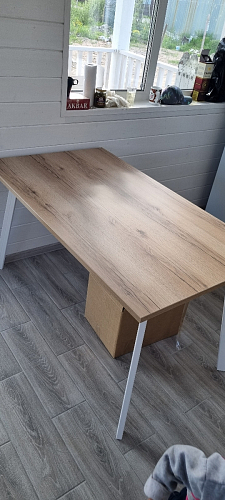 Стол Тринити Лофт 120 32 мм дуб галифакс табако / черный матовый фото покупателя 146