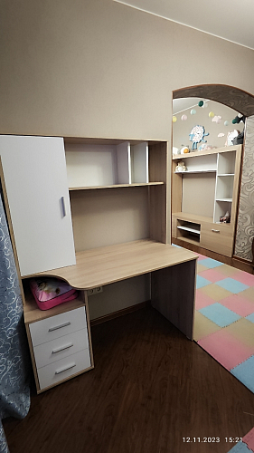 Компьютерный стол КСТ-16 левый дуб сонома / белый фото покупателя 77