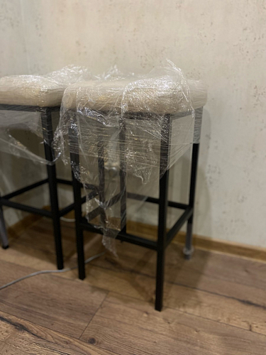 Барный стул Лофт ткань канди крем / черный матовый фото покупателя 191