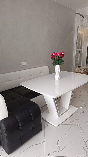 Кухонный диван Люксор угловой экокожа белый левый фото покупателя 1