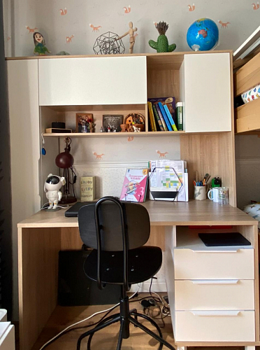 Компьютерный стол Комфорт 12.95 N дуб сонома / сатин фото покупателя 30