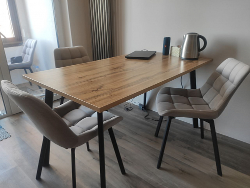 Стул на металлокаркасе Челси латте / черный фото покупателя 208