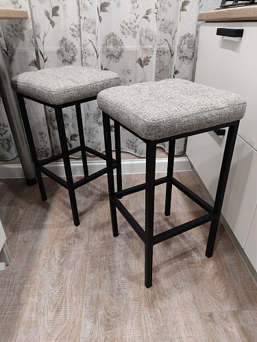 Барный стул Лофт ткань канди грей / черный матовый фото покупателя 24