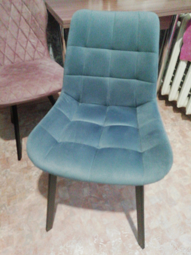 Стул на металлокаркасе Челси морская волна / черный фото покупателя 187