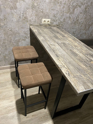 Барный стул Лофт микровелюр катания изумруд / черный матовый фото покупателя 59