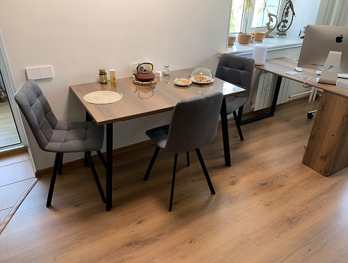 Стул на металлокаркасе Чилли черный / голубой фото покупателя 817