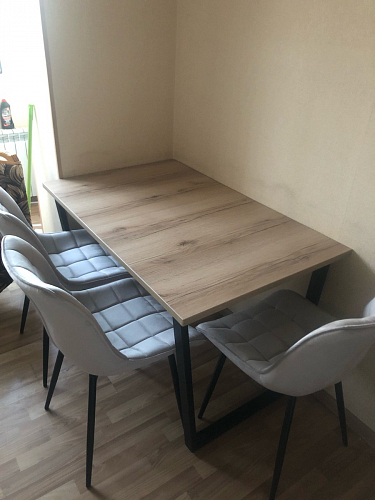 Стол Лота Лофт 120 32 мм бетон / черный матовый фото покупателя 111