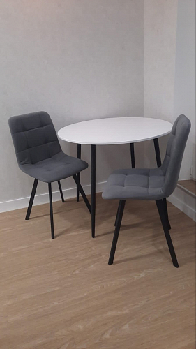 Стул на металлокаркасе Чилли К темно-серый (velutto 32) / черный фото покупателя 494