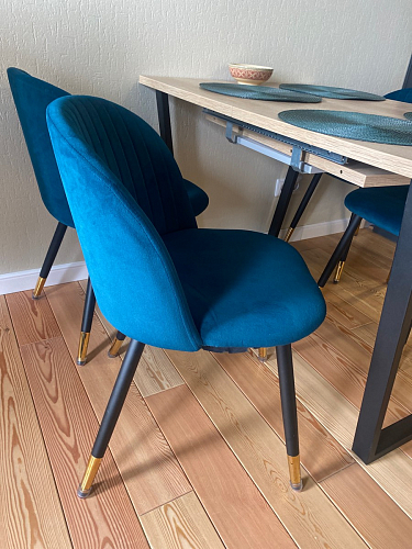 Стул на металлокаркасе Gabi dark beige / black / silver фото покупателя 357