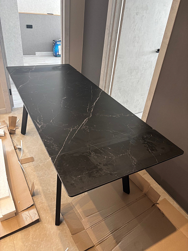 Керамический стол Норман 140 (200) х 80 белый мрамор alpin white / snow white / белый фото покупателя 25