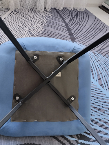 Стул на металлокаркасе Чилли синяя ткань / белый фото покупателя 114