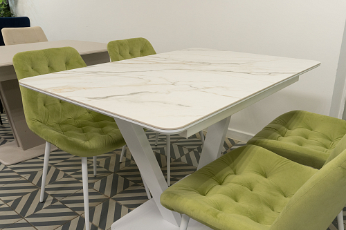 Стол на тумбе Бугун белый / золото из шоурума 5