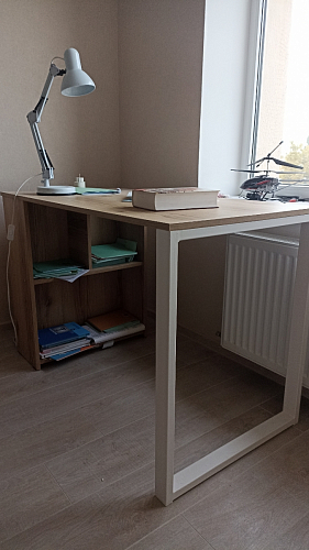 Письменный стол Битти Лофт 116х60х75 дуб вотан / черный матовый фото покупателя 90