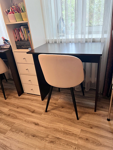 Стул на металлокаркасе Gabi 1 light blue / black / gold фото покупателя 459