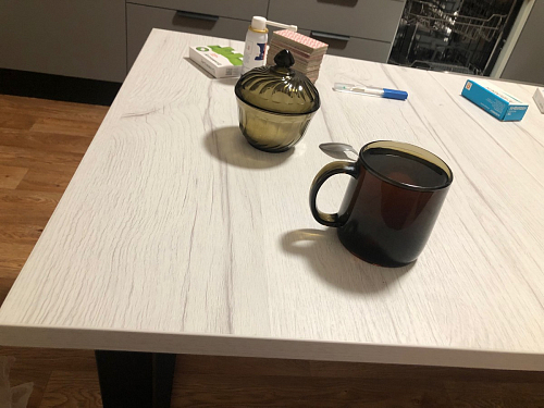 Деревянный стол Лота Лофт 120х75 белый матовый / дуб крафт золотой фото покупателя 363