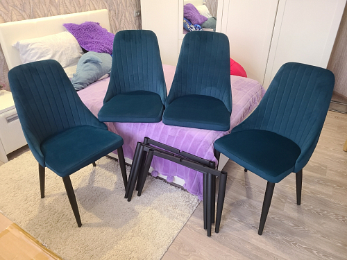 Стул на металлокаркасе Kora black / gray фото покупателя 355