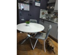 Стул на металлокаркасе Чилли синяя ткань / белый фото покупателя 345