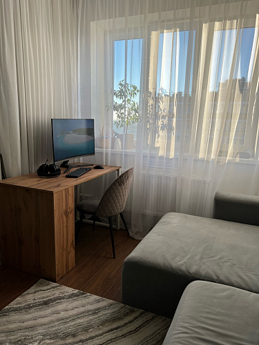 Письменный стол Битти Лофт 116х60х75 дуб вотан / белый матовый фото покупателя 12