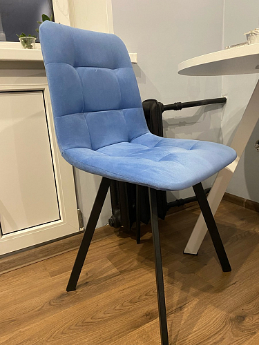 Стул на металлокаркасе Чилли синяя ткань / белый фото покупателя 879