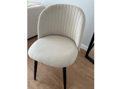 Стул на металлокаркасе Gabi 1 бежевый / черный с серебряными наконечниками фото покупателя 452